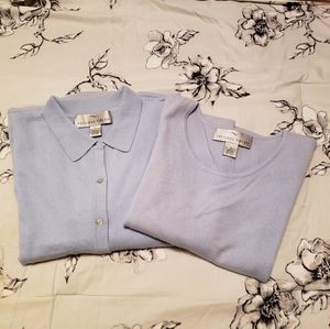 100% cashmere sweater set.